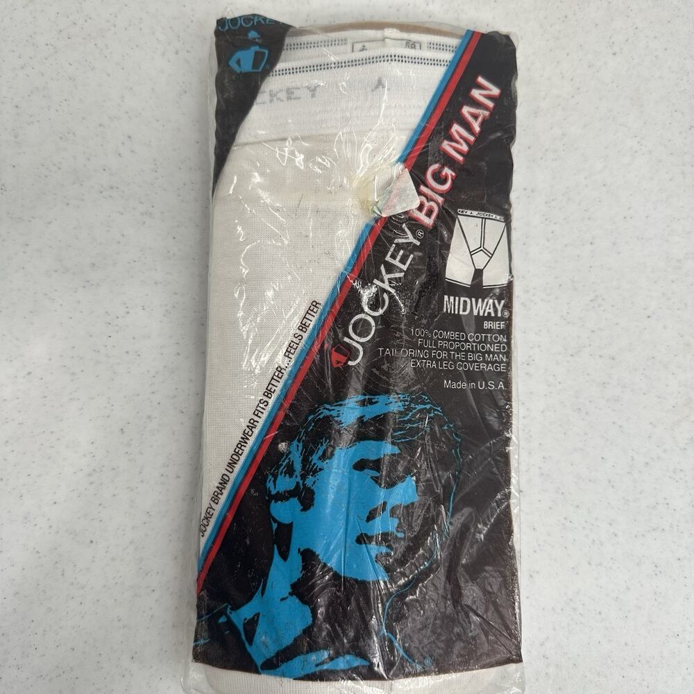 Vintage Jockey Underwear Shorts Midway Brief Cotton Mens 58 Sty1193 Big Man 1983